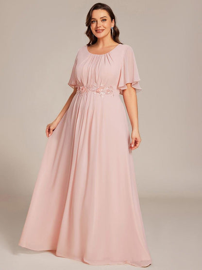 ever ASPYN|Pleated Applique Maxi Bridesmaid Dress