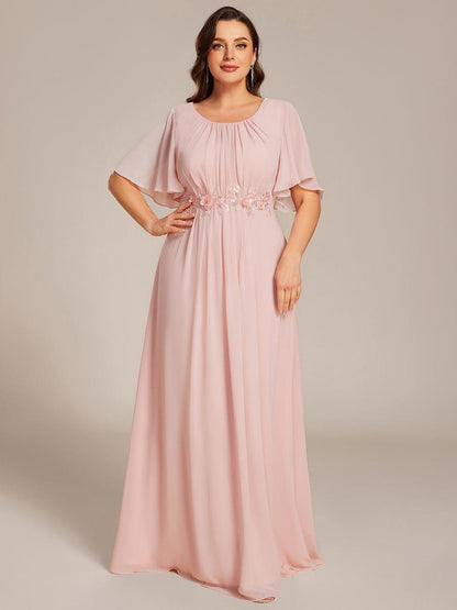 ever ASPYN|Pleated Applique Maxi Bridesmaid Dress