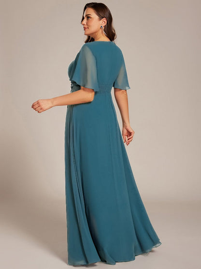 ever ASPYN|Pleated Applique Maxi Bridesmaid Dress