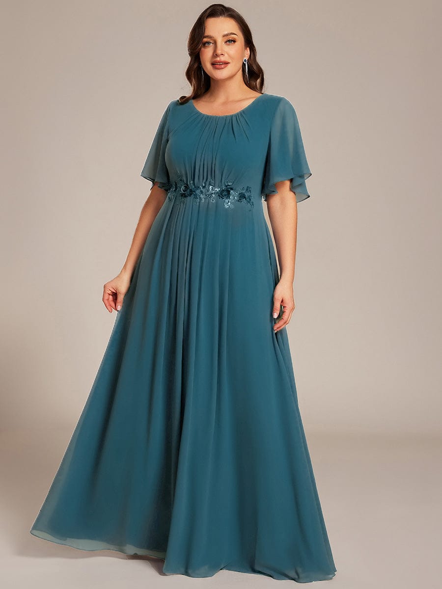 ever ASPYN|Pleated Applique Maxi Bridesmaid Dress