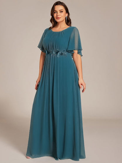 ever ASPYN|Pleated Applique Maxi Bridesmaid Dress