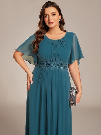 ever ASPYN|Pleated Applique Maxi Bridesmaid Dress