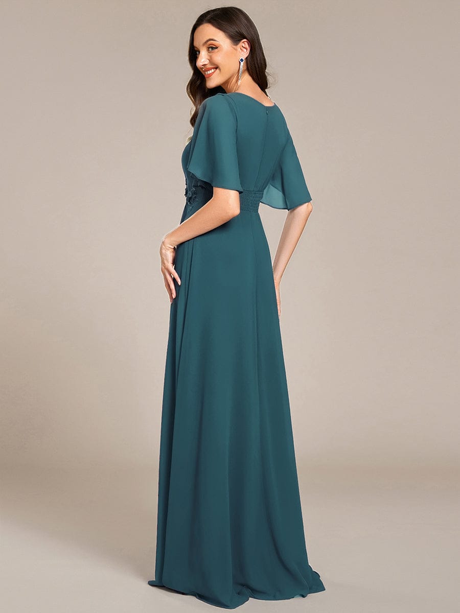 ever ASPYN|Pleated Applique Maxi Bridesmaid Dress
