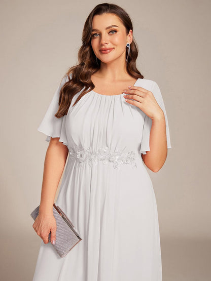 ever ASPYN|Pleated Applique Maxi Bridesmaid Dress