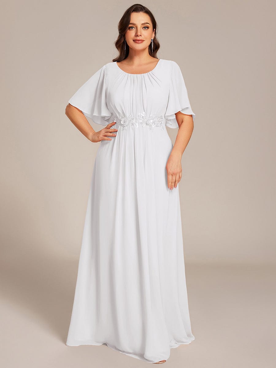 ever ASPYN|Pleated Applique Maxi Bridesmaid Dress