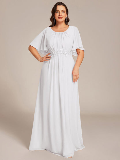 pretty ASPYN|Plus Size Pleated Waist Applique Maxi Bridesmaid Dress