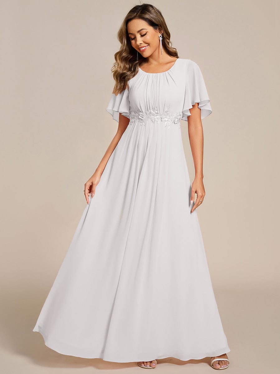 ever ASPYN|Pleated Applique Maxi Bridesmaid Dress