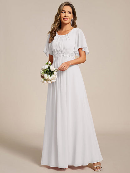 ever ASPYN|Pleated Applique Maxi Bridesmaid Dress