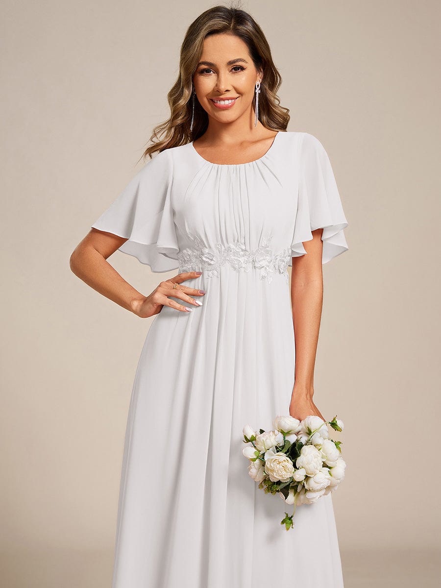 ever ASPYN|Pleated Applique Maxi Bridesmaid Dress