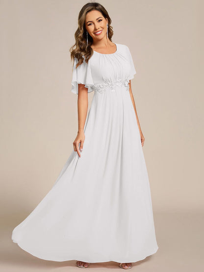 ever ASPYN|Pleated Applique Maxi Bridesmaid Dress
