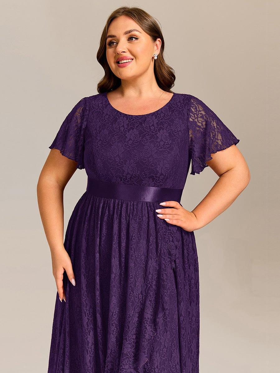 ever SEVYN|Ruffled Sleeve Empire Waist Lace Wedding Guest Dress