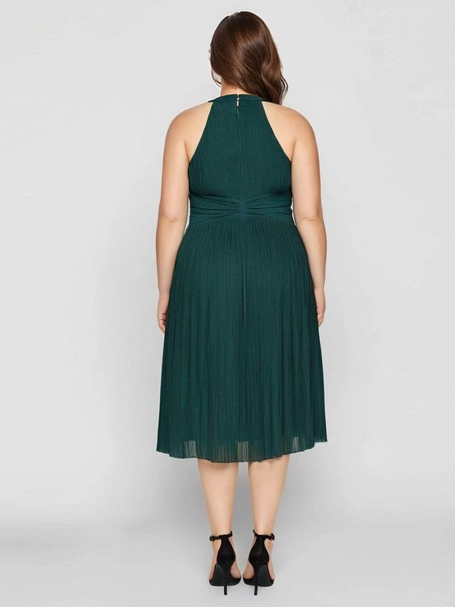 ever VAYLA|Glittery Sleeveless A-Line Midi Dress