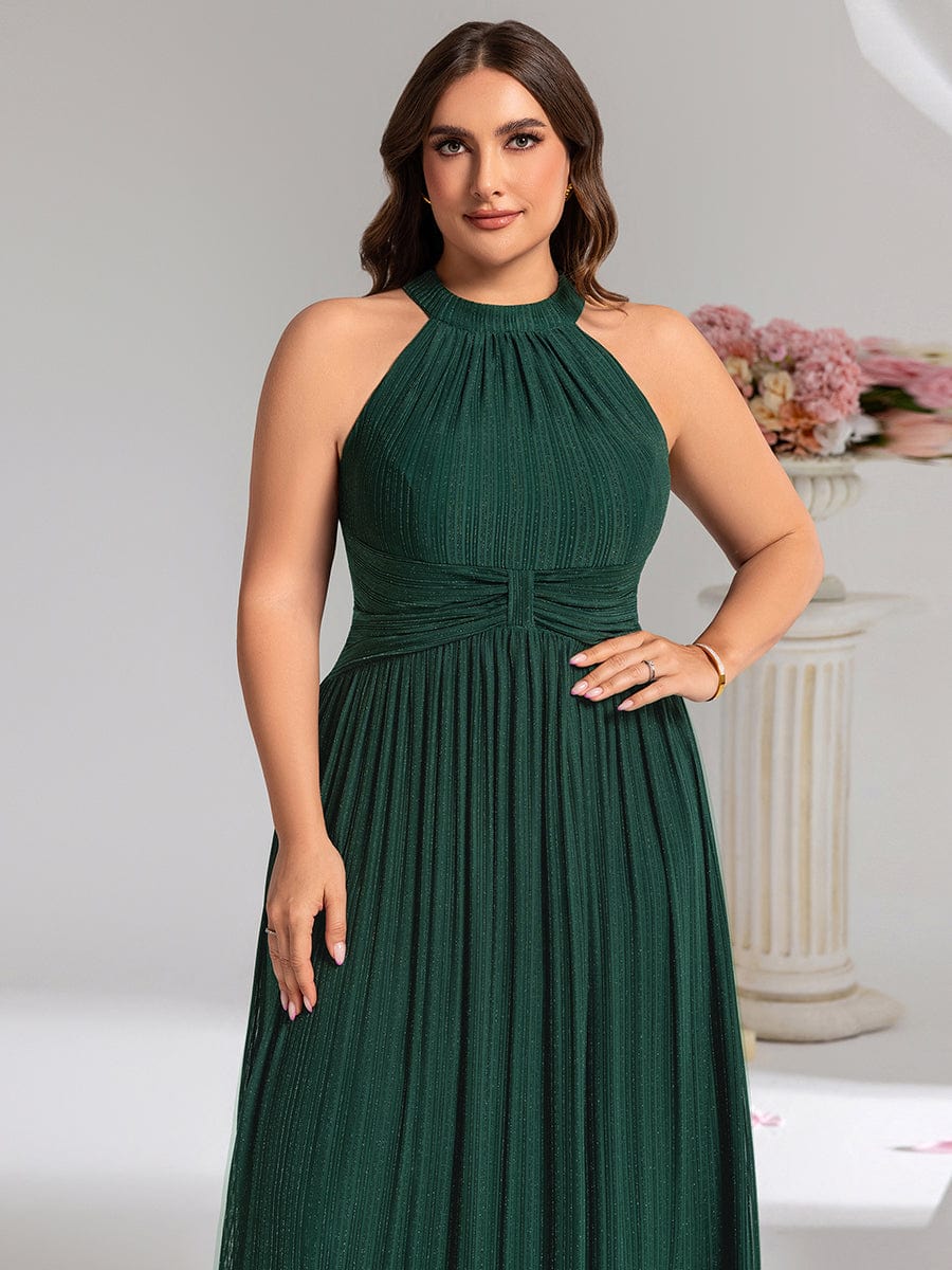 ever VAYLA|Glittery Sleeveless A-Line Midi Dress