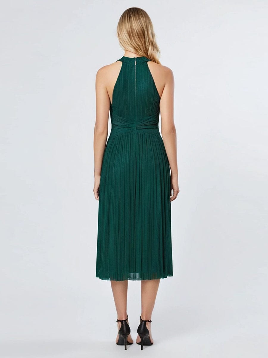 ever VAYLA|Glittery Sleeveless A-Line Midi Dress