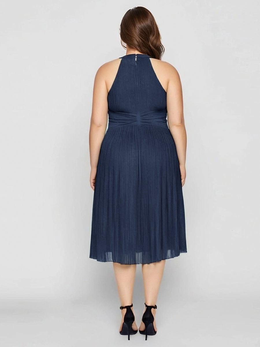 ever VAYLA|Glittery Sleeveless A-Line Midi Dress