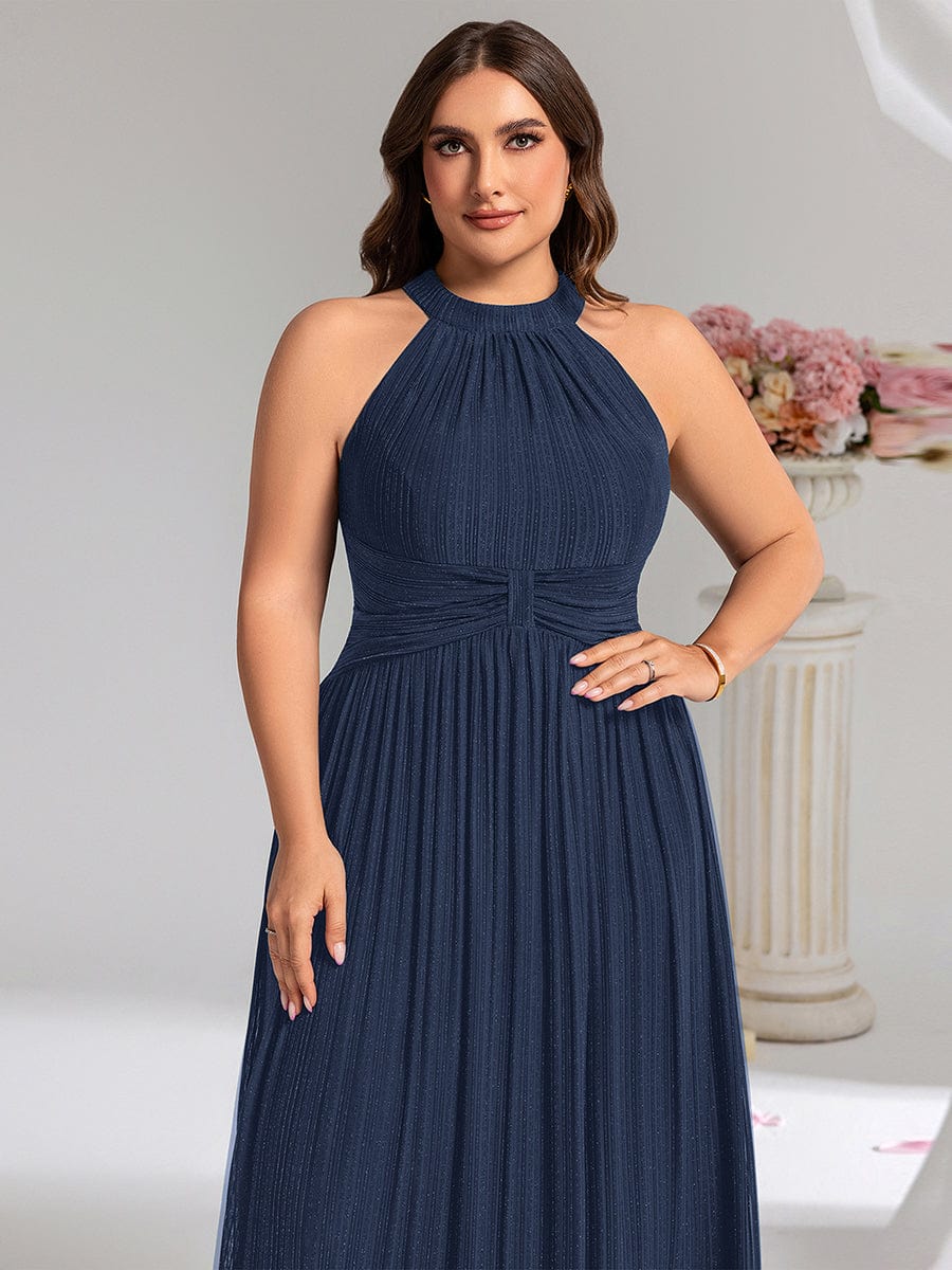 ever VAYLA|Glittery Sleeveless A-Line Midi Dress