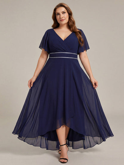ever DAKOTA|High-Low Flowy Chiffon Wedding Guest Dress