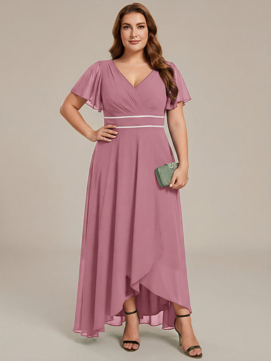 ever DAKOTA|High-Low Flowy Chiffon Wedding Guest Dress