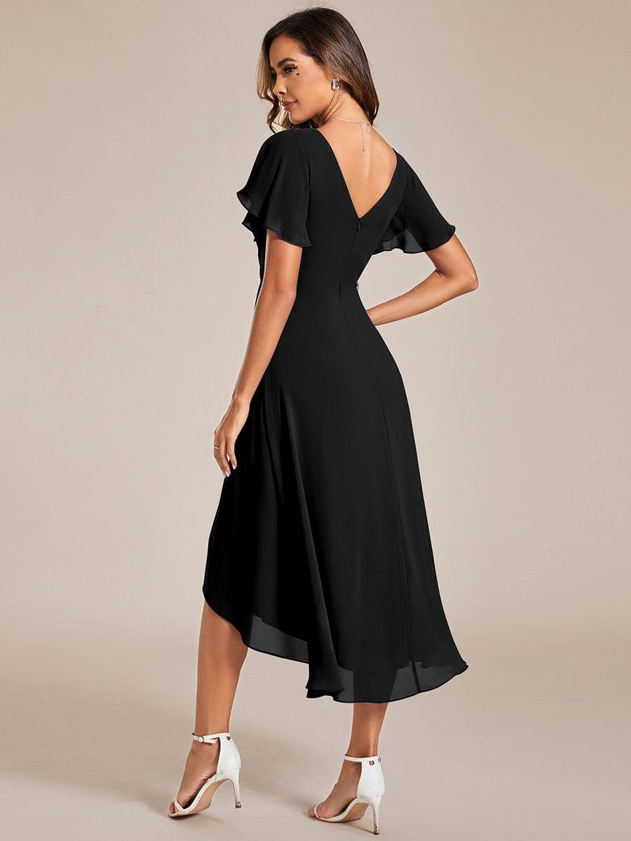 ever FAYE|Plus Size Pleated Midi Ruffles Sleeve Chiffon Bridesmaid Dress