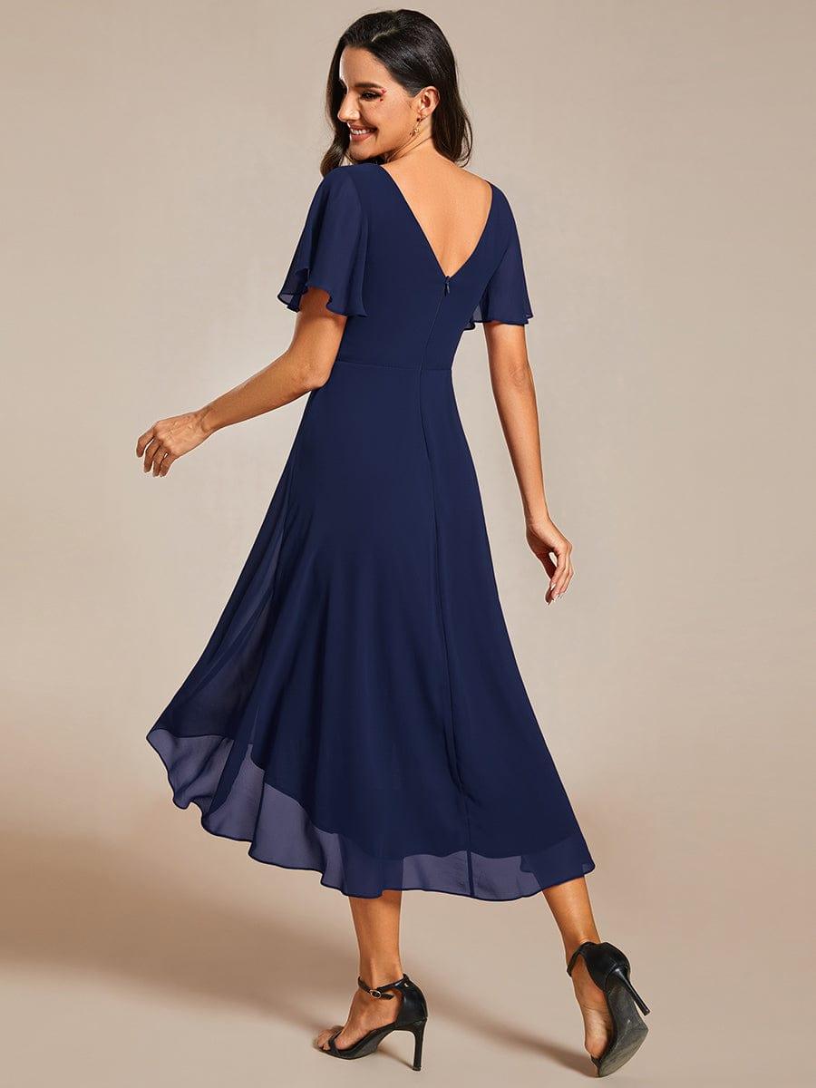 ever FAYE|Plus Size Pleated Midi Ruffles Sleeve Chiffon Bridesmaid Dress