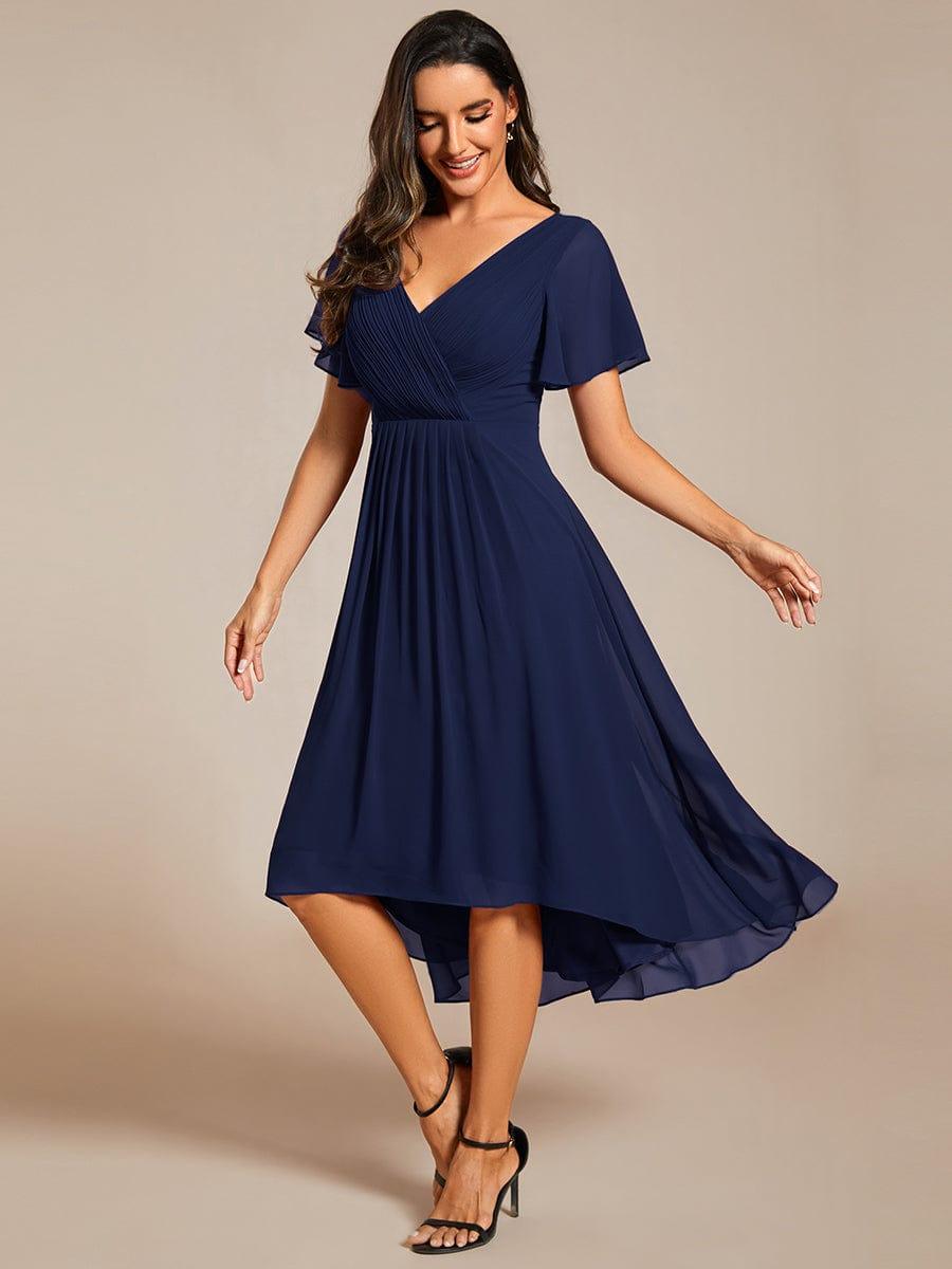 ever FAYE|Plus Size Pleated Midi Ruffles Sleeve Chiffon Bridesmaid Dress