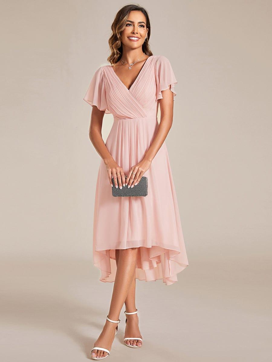 ever FAYE|Plus Size Pleated Midi Ruffles Sleeve Chiffon Bridesmaid Dress