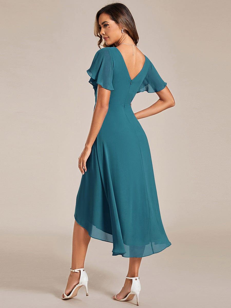 ever FAYE|Plus Size Pleated Midi Ruffles Sleeve Chiffon Bridesmaid Dress