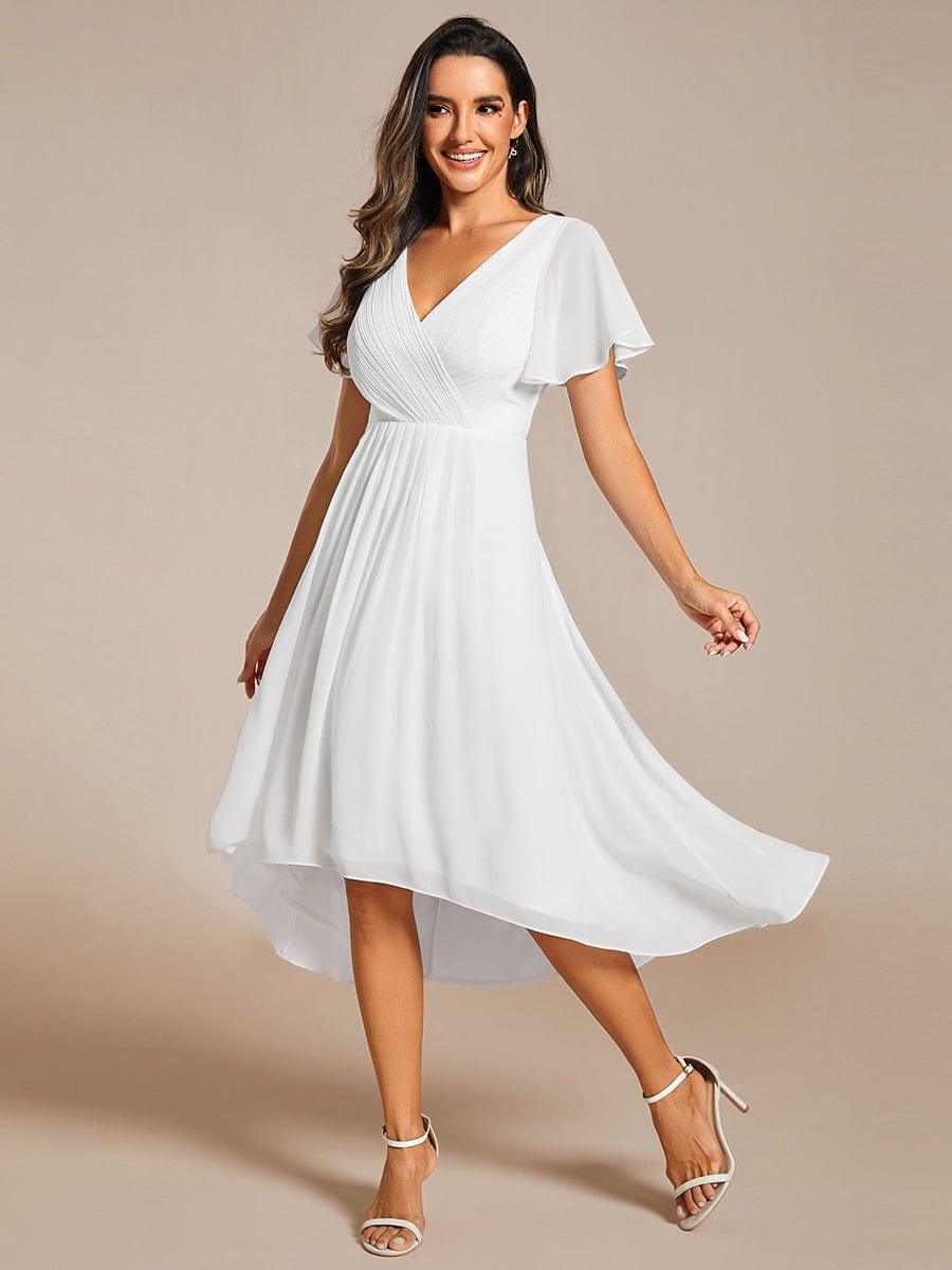 ever FAYE|Plus Size Pleated Midi Ruffles Sleeve Chiffon Bridesmaid Dress