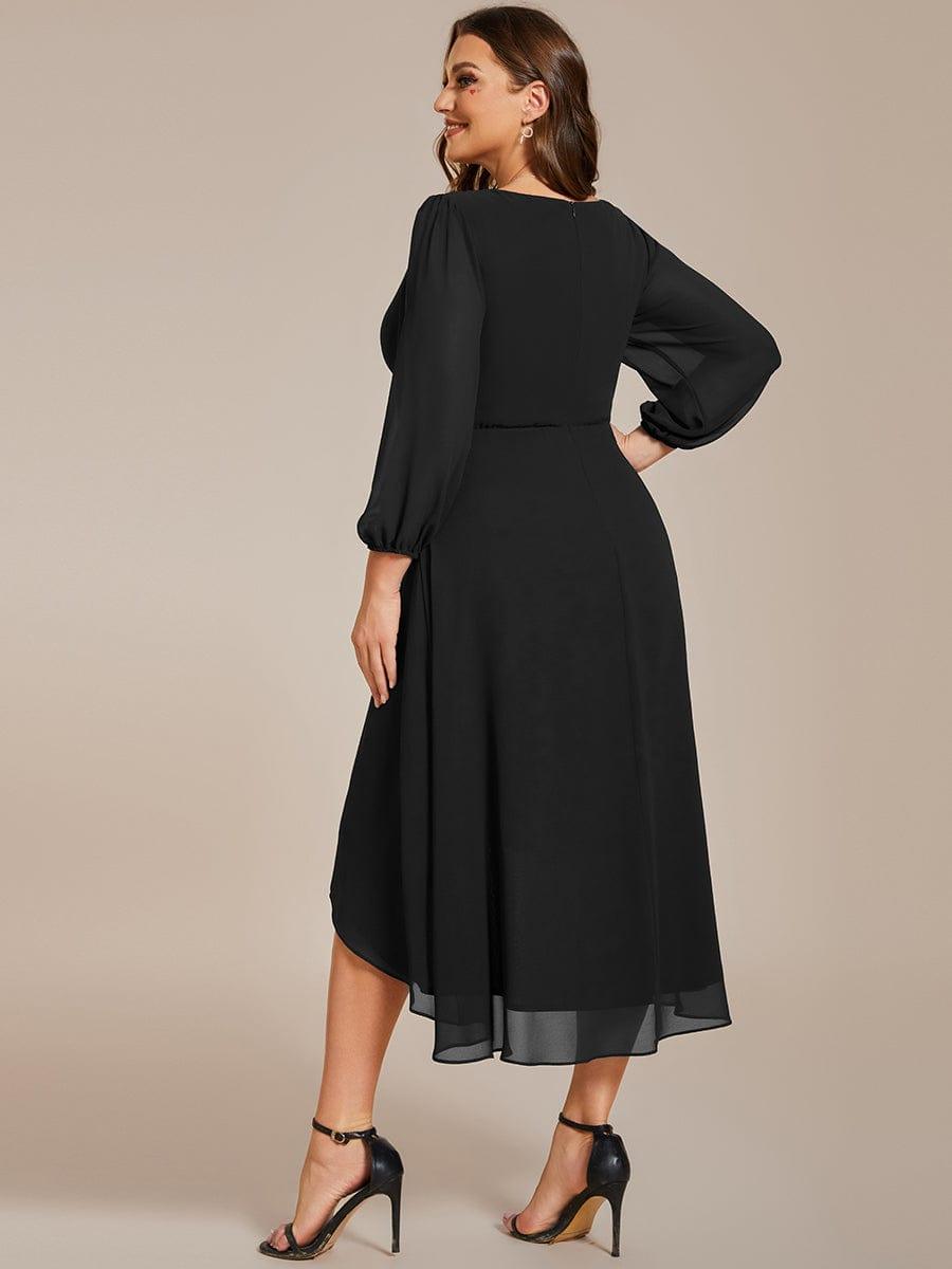 ever BRIAR|3/4 Sleeves Asymmetrical Hem A-Line Midi Bridesmaid Dress