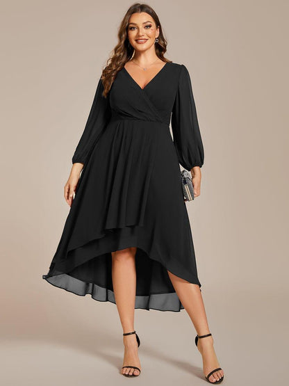 ever BRIAR|3/4 Sleeves Asymmetrical Hem A-Line Midi Bridesmaid Dress