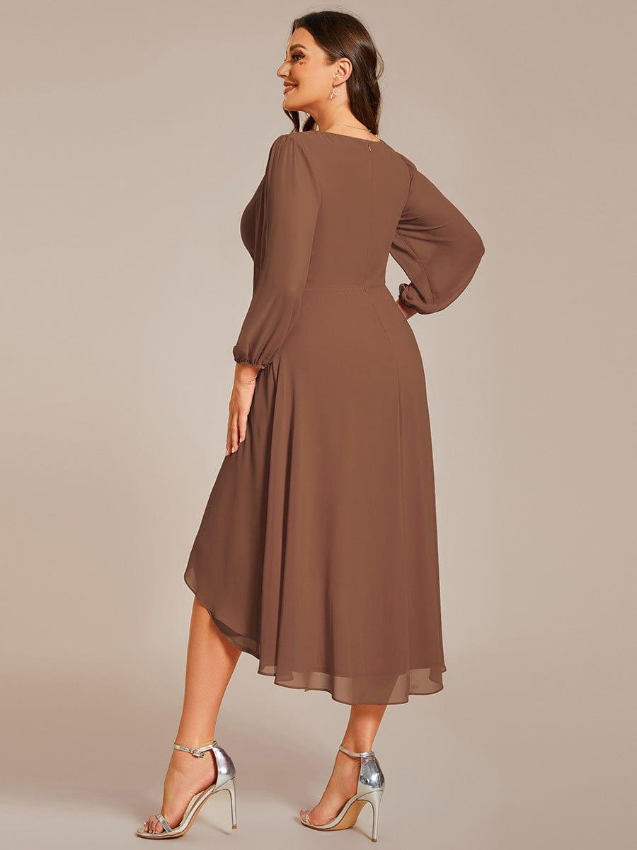 ever BRIAR|3/4 Sleeves Asymmetrical Hem A-Line Midi Bridesmaid Dress
