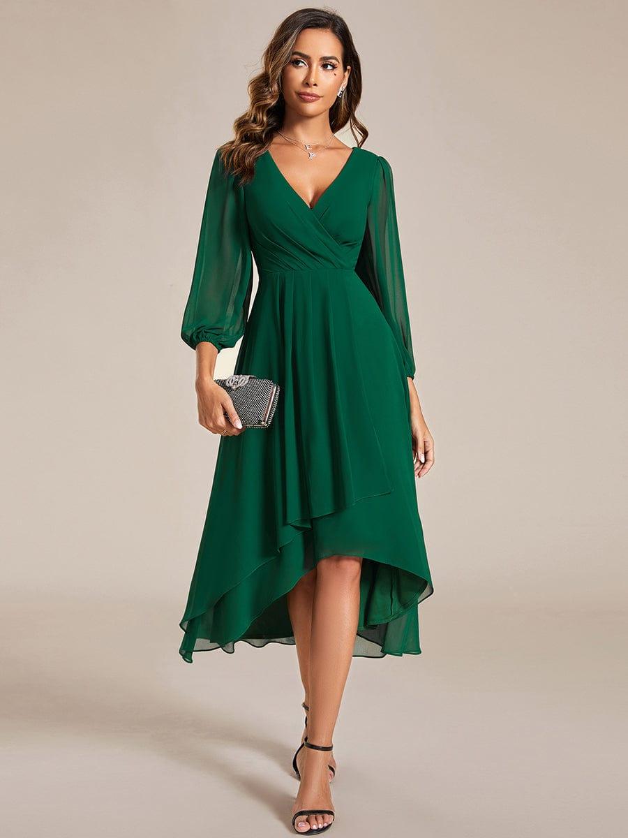 ever BRIAR|3/4 Sleeves Asymmetrical Hem A-Line Midi Bridesmaid Dress