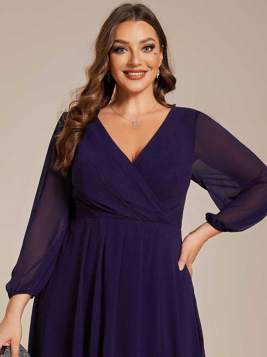 ever BRIAR|3/4 Sleeves Asymmetrical Hem A-Line Midi Bridesmaid Dress