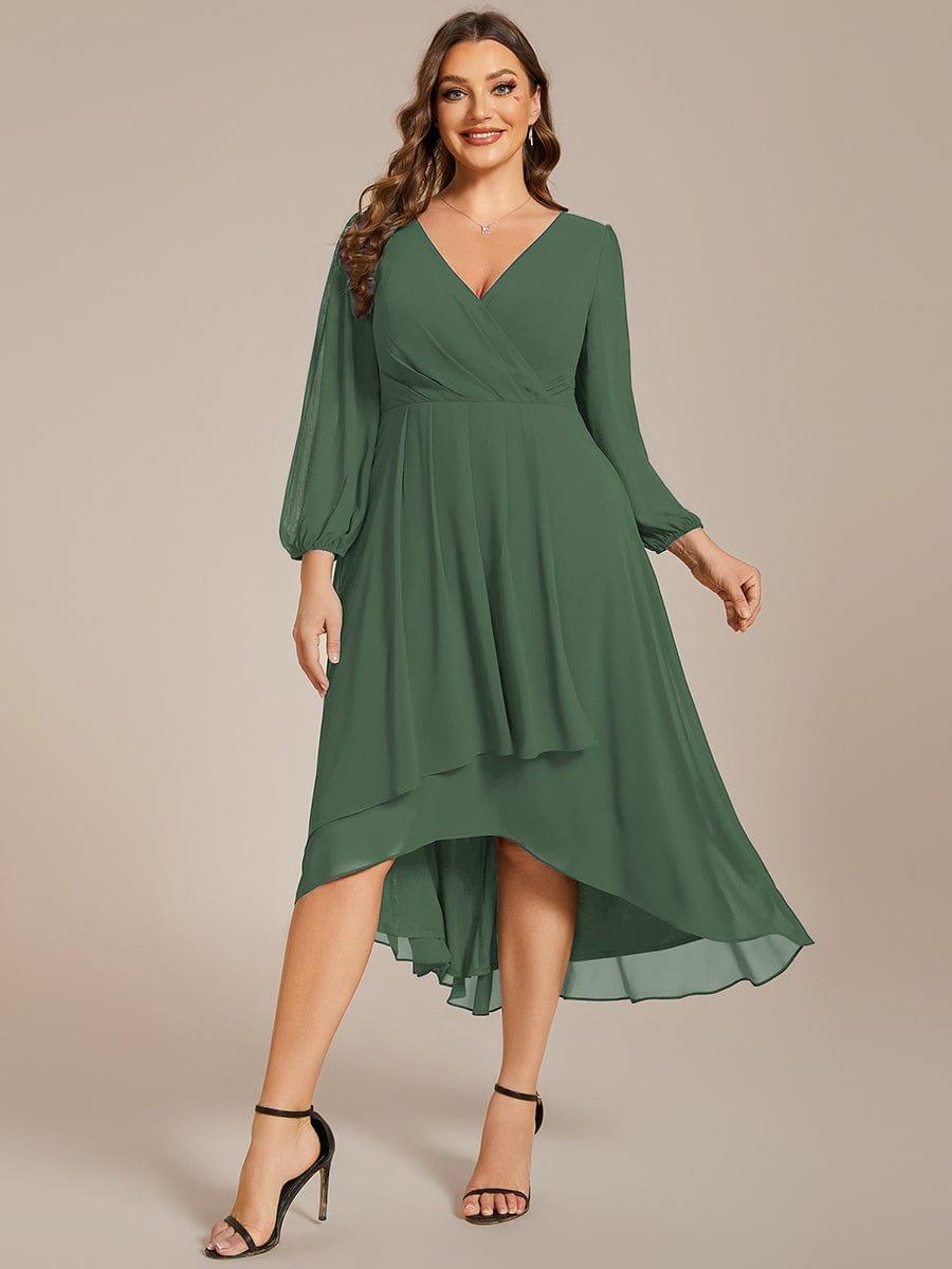 ever BRIAR|3/4 Sleeves Asymmetrical Hem A-Line Midi Bridesmaid Dress