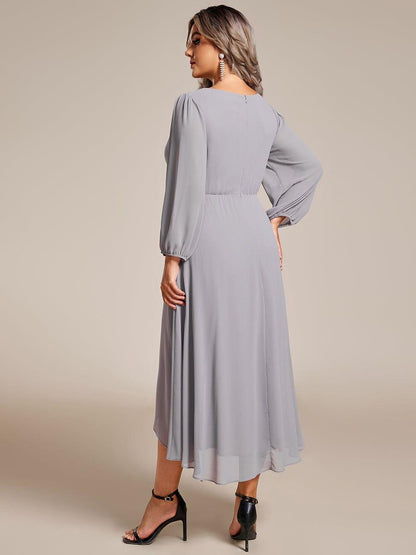 ever BRIAR|3/4 Sleeves Asymmetrical Hem A-Line Midi Bridesmaid Dress