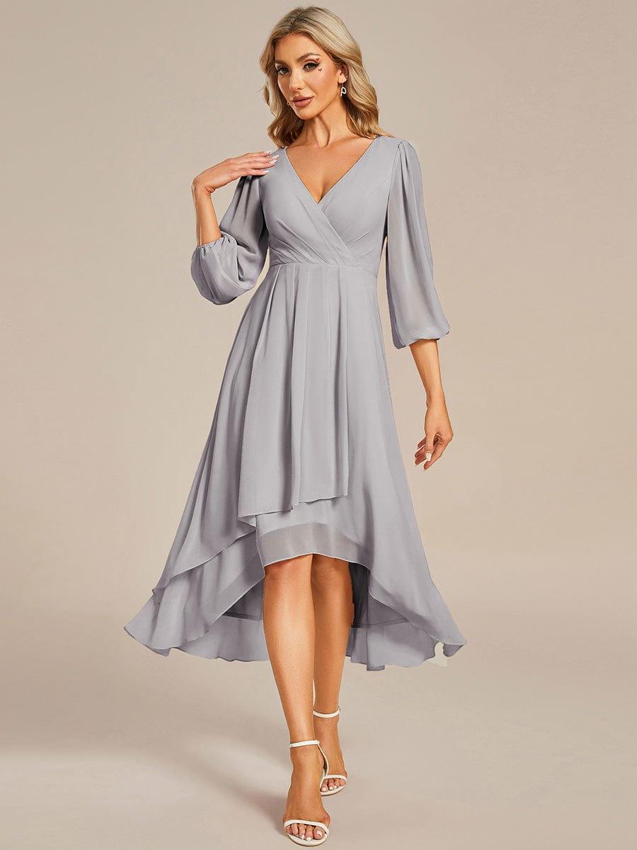 ever BRIAR|3/4 Sleeves Asymmetrical Hem A-Line Midi Bridesmaid Dress