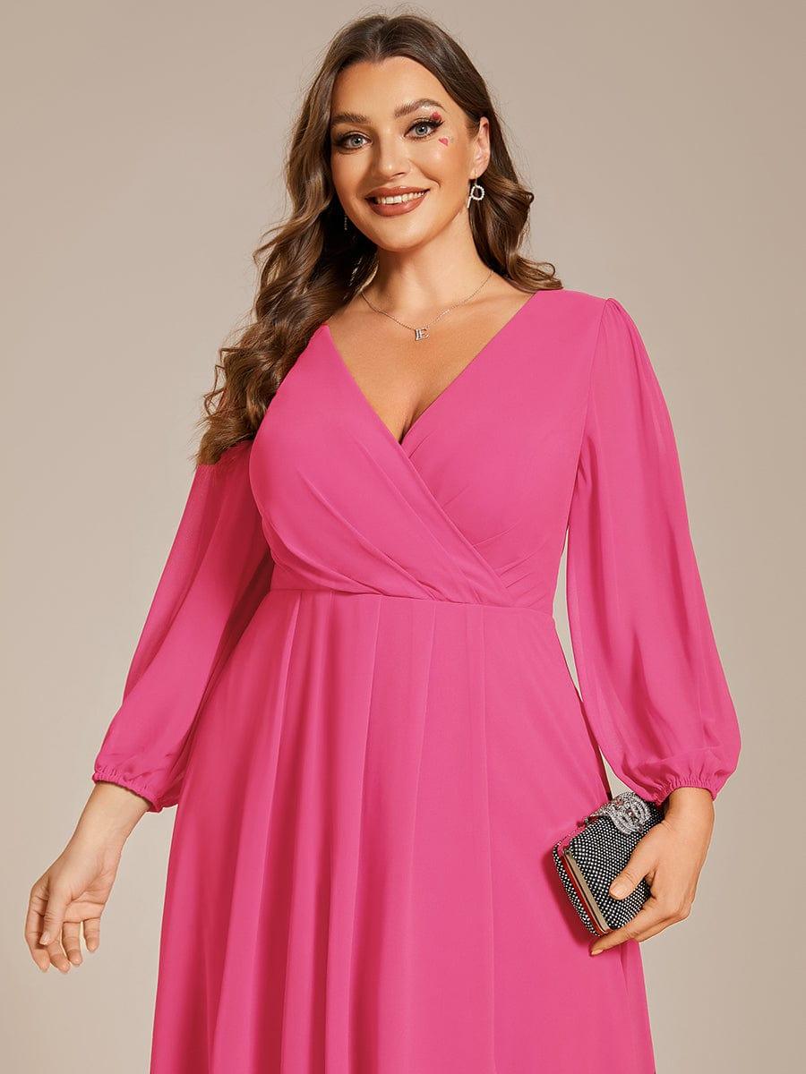 ever BRIAR|3/4 Sleeves Asymmetrical Hem A-Line Midi Bridesmaid Dress
