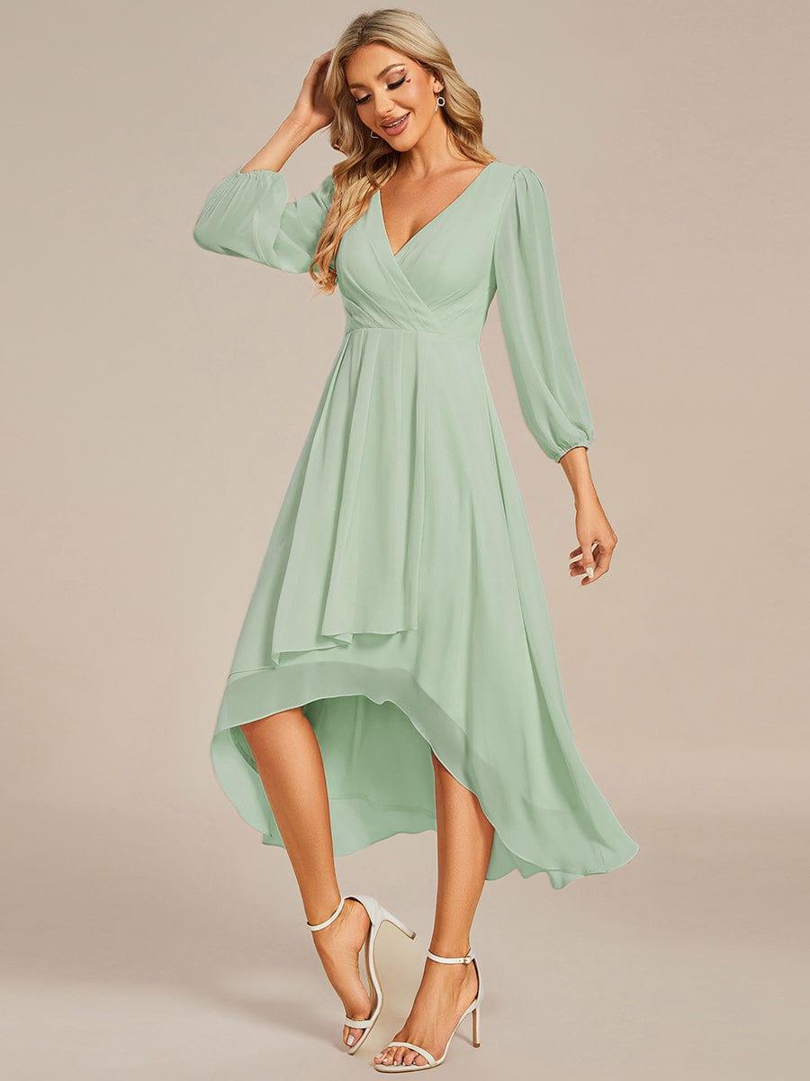 ever BRIAR|3/4 Sleeves Asymmetrical Hem A-Line Midi Bridesmaid Dress