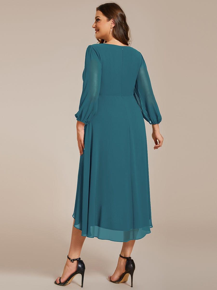 ever BRIAR|3/4 Sleeves Asymmetrical Hem A-Line Midi Bridesmaid Dress