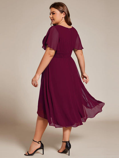 ever EDEN|Flowy Chiffon Round Neckline A-Line Knee Length Bridesmaid Dress