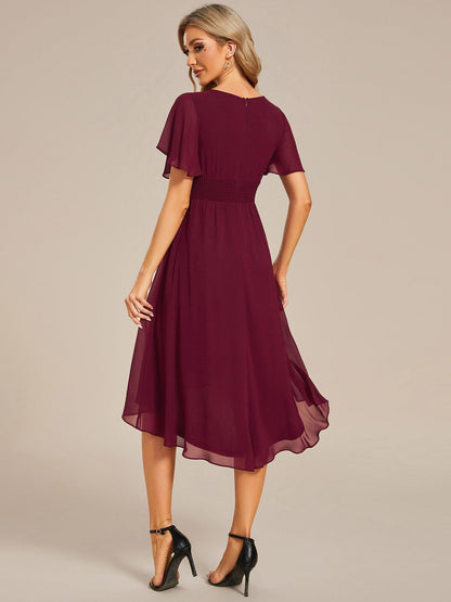ever EDEN|Flowy Chiffon Round Neckline A-Line Knee Length Bridesmaid Dress