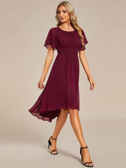 ever EDEN|Flowy Chiffon Round Neckline A-Line Knee Length Bridesmaid Dress