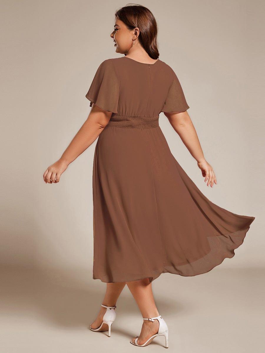 ever EDEN|Flowy Chiffon Round Neckline A-Line Knee Length Bridesmaid Dress