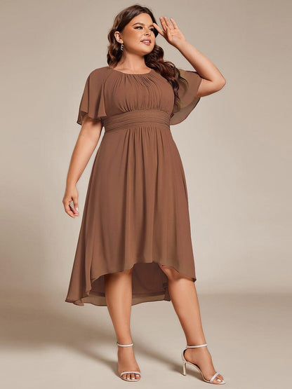 ever EDEN|Flowy Chiffon Round Neckline A-Line Knee Length Bridesmaid Dress