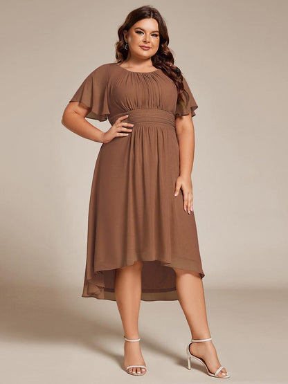 ever EDEN|Flowy Chiffon Round Neckline A-Line Knee Length Bridesmaid Dress