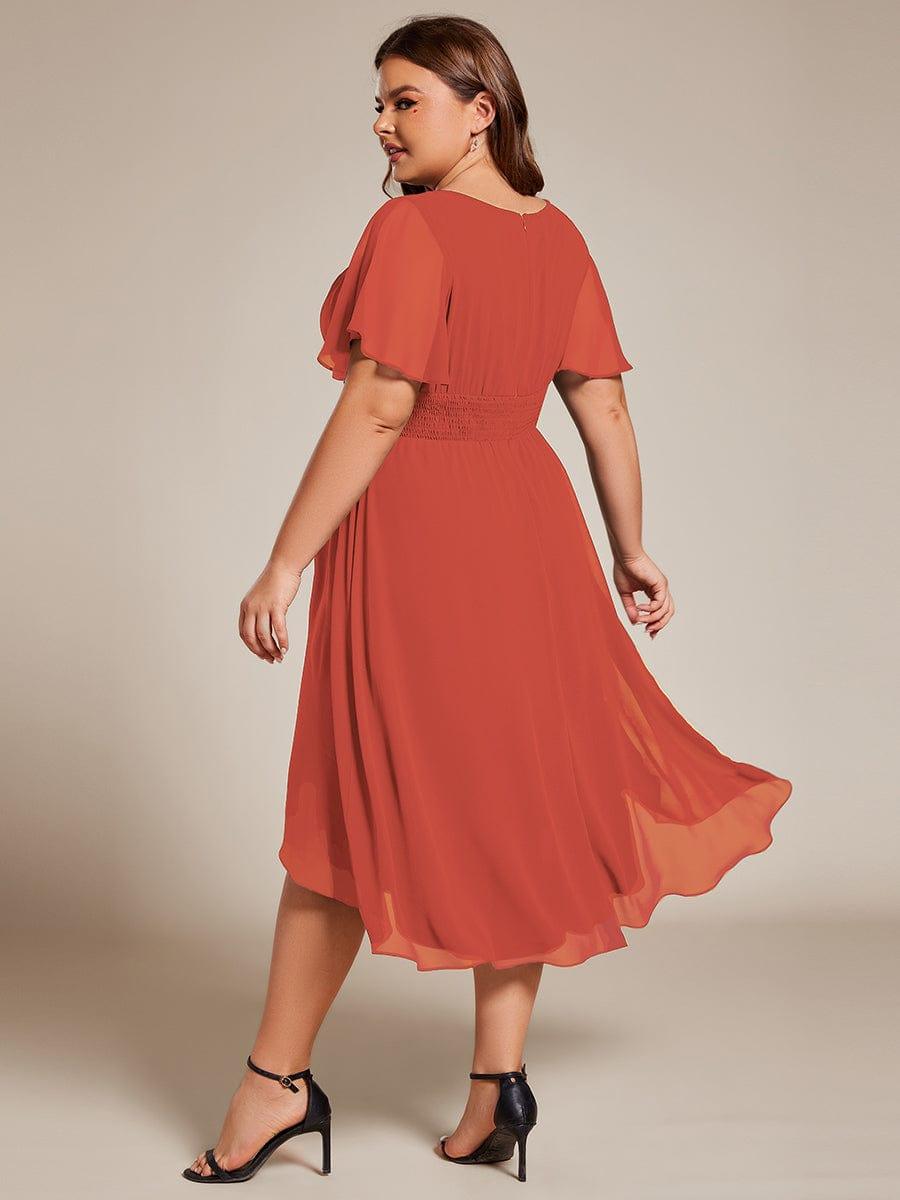 ever EDEN|Flowy Chiffon Round Neckline A-Line Knee Length Bridesmaid Dress