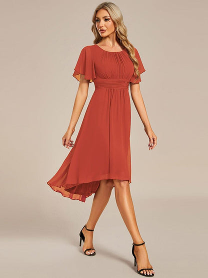 ever EDEN|Flowy Chiffon Round Neckline A-Line Knee Length Bridesmaid Dress