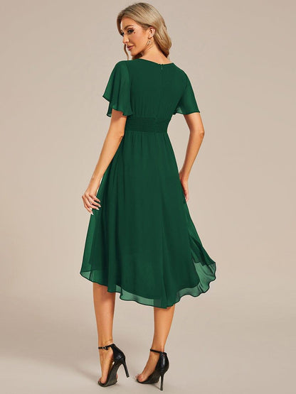 ever EDEN|Flowy Chiffon Round Neckline A-Line Knee Length Bridesmaid Dress