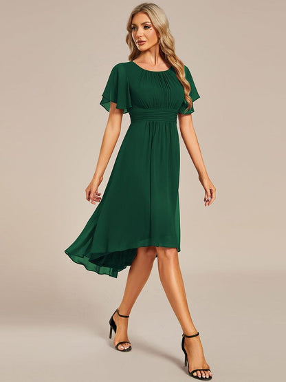 ever EDEN|Flowy Chiffon Round Neckline A-Line Knee Length Bridesmaid Dress