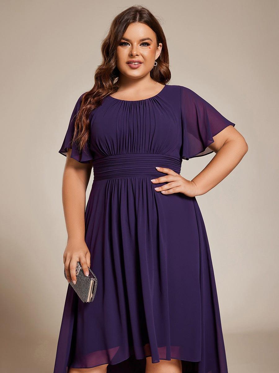 ever EDEN|Flowy Chiffon Round Neckline A-Line Knee Length Bridesmaid Dress
